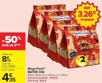Carrefour Market Wings party maître coq offre