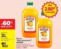 Carrefour Market Pur jus offre découverte andros offre