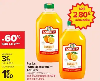 Carrefour Market Pur jus offre découverte andros offre