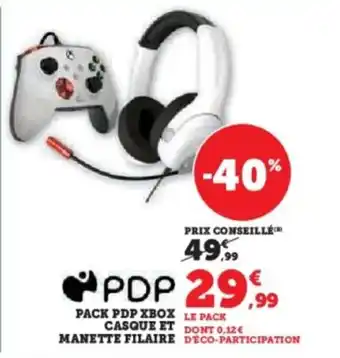 Hyper U PDP Pack xbox casque et manette filaire offre