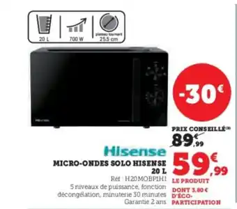 Hyper U HISENSE Micro-ondes solo offre