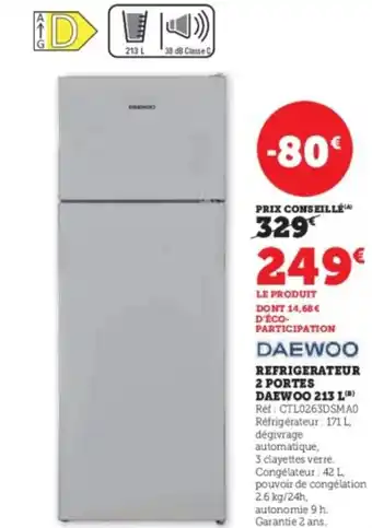DAEWOO Refrigerateur 2 portes