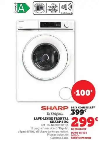 Hyper U SHARP Lave-linge frontal offre
