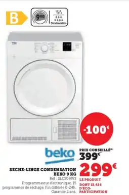 Hyper U BEKO Seche-linge condensation offre