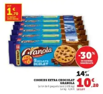 Hyper U LU Granola cookies extra chocolat offre