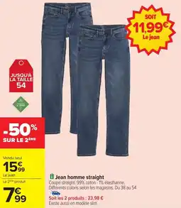 Carrefour Market Jean homme straight offre