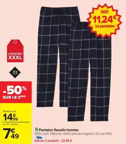 Carrefour Market Pantalon flanelle homme offre