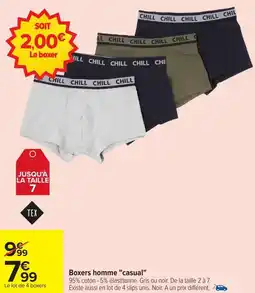 Carrefour Market Boxers homme casual offre