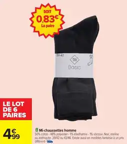 Carrefour Market Mi-chaussettes homme offre