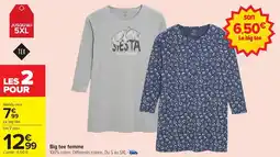 Carrefour Market Big tee femme offre