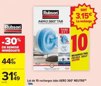 Carrefour Market Lot de 10 recharges tabs aero 360° neutre offre