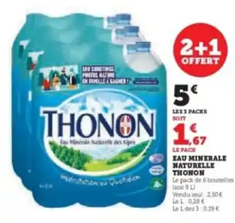Hyper U THONON Eau minerale naturelle offre