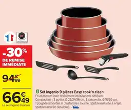 Carrefour Market Set ingenio 9 pièces easy cook'n clean offre