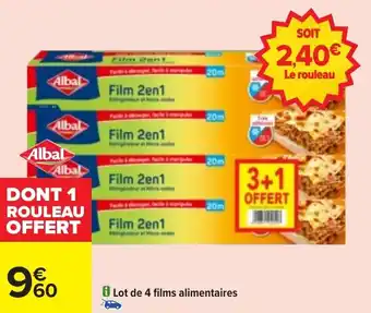 Carrefour Market Lot de 4 films alimentaires offre