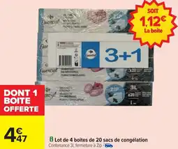 Carrefour Market Lot de 4 boites de 20 sacs de congélation offre