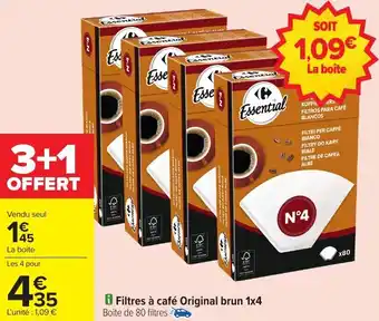 Carrefour Market Filtres à café original brun 1x4 offre