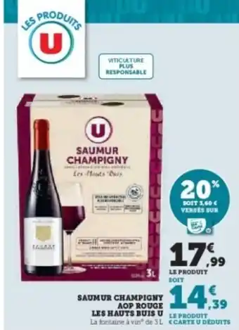 Hyper U U Saumur champigny aop rouge les hauts buis offre