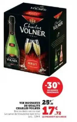 Hyper U CHARLES VOLNER Vin mousseux de qualite offre
