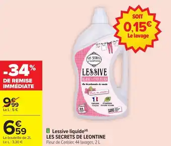 Carrefour Market Lessive liquide les secrets de leontine offre