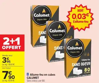 Carrefour Market Allume-feu en cubes calumet offre