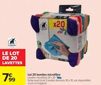 Carrefour Market Lot 20 lavettes microfibre offre