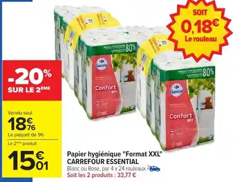 Carrefour Market Papier hygiénique format xxl carrefour essential offre