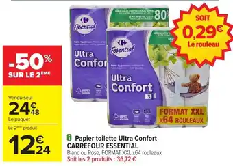 Carrefour Market Papier toilette ultra confort carrefour essential offre