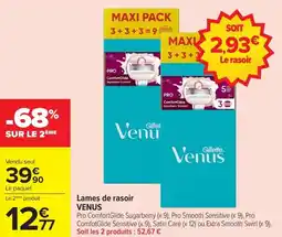 Carrefour Market Lames de rasoir venus offre