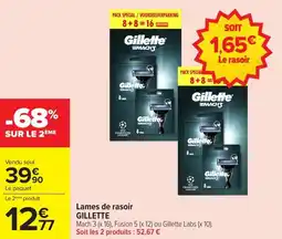 Carrefour Market Lames de rasoir gillette offre