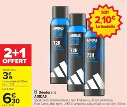 Carrefour Market Déodorant adidas offre