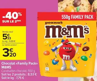 Carrefour Drive M&m's - chocolat family pack offre