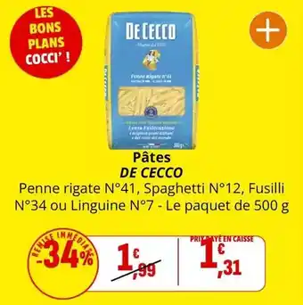 Coccimarket De cecco - pâtes offre