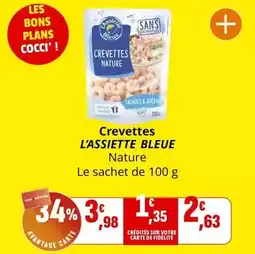 Coccimarket Assiette bleue - crevettes offre