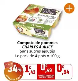Coccimarket Charles & alice - compote de pommes offre