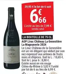 Gamm vert La bouteille de 75 cl offre