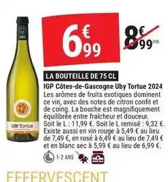 Gamm vert Uby - la bouteille de 75 cl offre