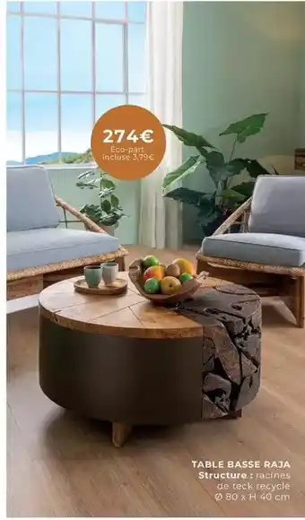 Cocktail Scandinave Table basse raja offre