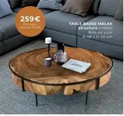 Cocktail Scandinave Table basse malak offre