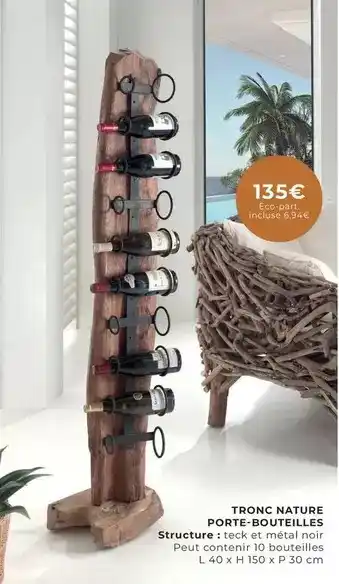 Cocktail Scandinave Tronc nature porte-bouteilles offre