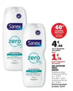 Hyper U SANEX Gel douche zero offre