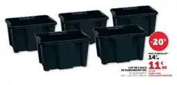 Hyper U Lot de 5 bacs de rangement offre