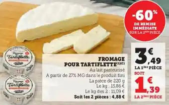 U Express Fromage pour tartiflette offre