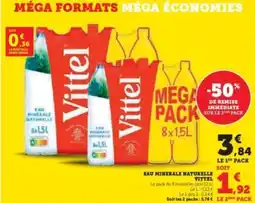 Hyper U VITTEL Eau minerale naturelle offre
