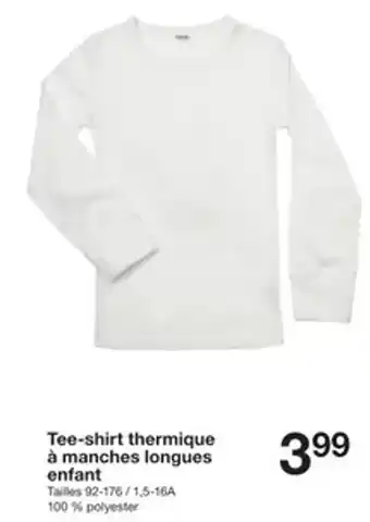 Zeeman Tee-shirt thermique à manches longues enfant offre