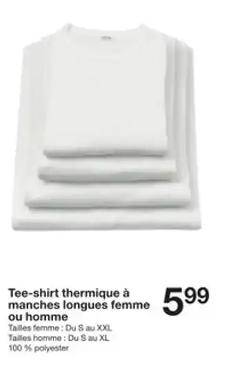 Zeeman Tee-shirt thermique à manches longues femme ou homme offre