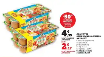 U Express Compotes sans sucres ajoutes andros offre