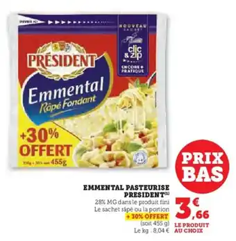 U Express Emmental pasteurise president offre