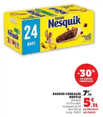 U Express Barres cereales nestle offre