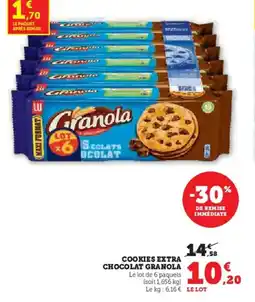 U Express Cookies extra chocolat granola offre