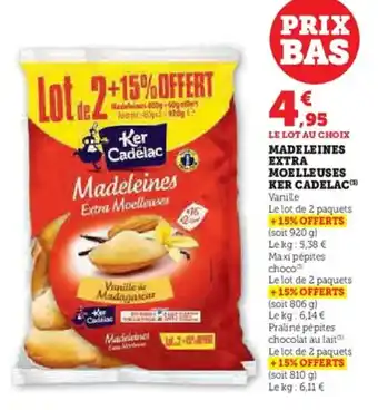 U Express Madeleines extra moelleuses ker cadelac offre